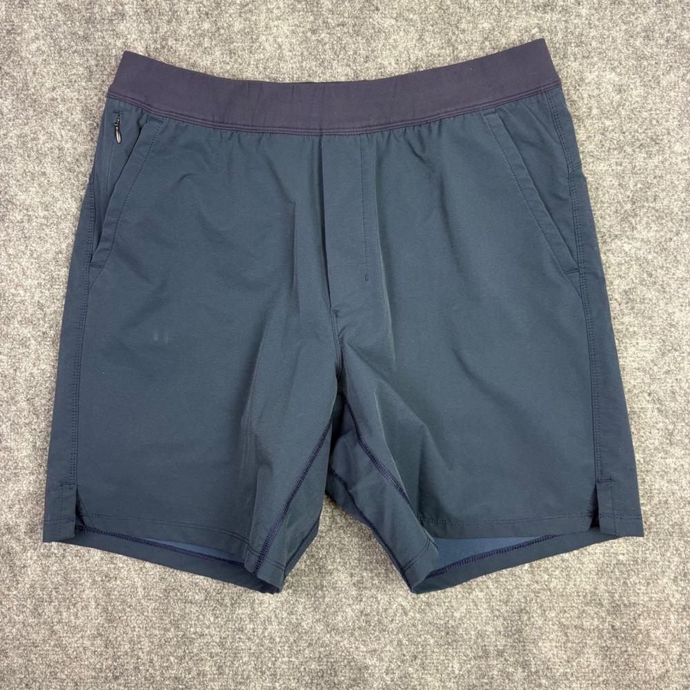 Public Rec Shorts Mens 34 Navy Blue Athletic Gym Lined Performance 7" Inseam